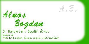 almos bogdan business card