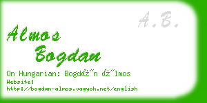 almos bogdan business card